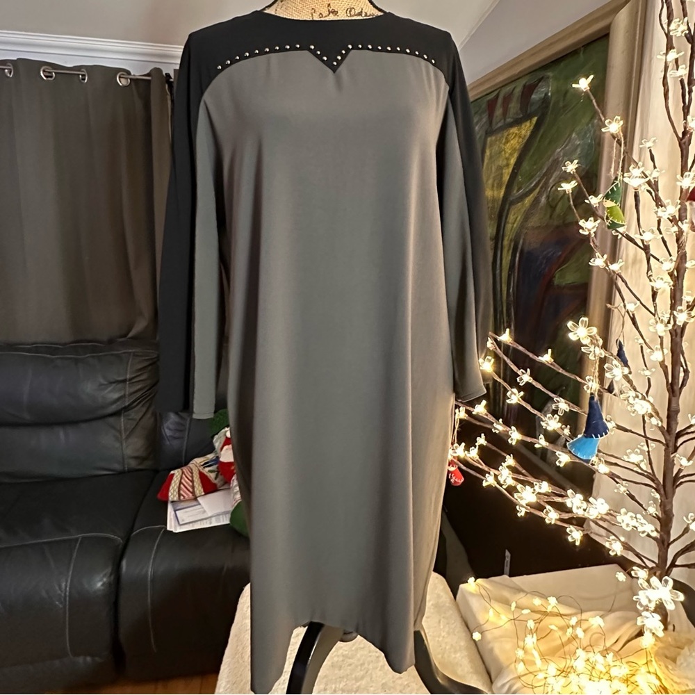 Gerard Darel Black & Gray Rivet Detail Dress Sz 8/10 Bundle 2 = 20% free ship
